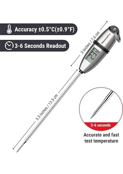 TP02S 5 Saniyede Anında Okuma Mutfak Termometresi Dijital Gıda Termometreleri Uzun Problu fiyatları