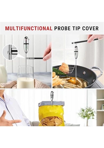 TP02S 5 Saniyede Anında Okuma Mutfak Termometresi Dijital Gıda Termometreleri Uzun Problu modelleri