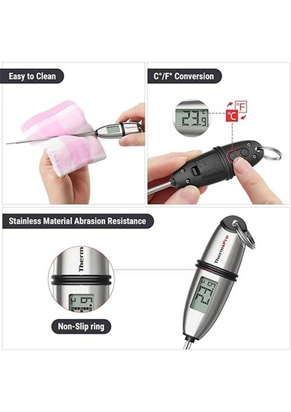 TP02S 5 Saniyede Anında Okuma Mutfak Termometresi Dijital Gıda Termometreleri Uzun Problu indirimleri