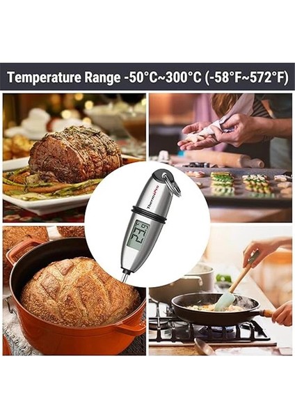 TP02S 5 Saniyede Anında Okuma Mutfak Termometresi Dijital Gıda Termometreleri Uzun Problu