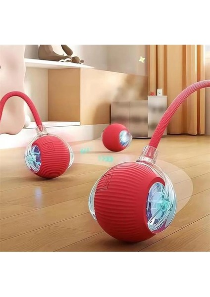 Akıllı Kedi Oyuncağı, Otomatik Yuvarlanan Interaktif Top, Hareketli Kuyruk, USB Şarjlı, LED fiyatları
