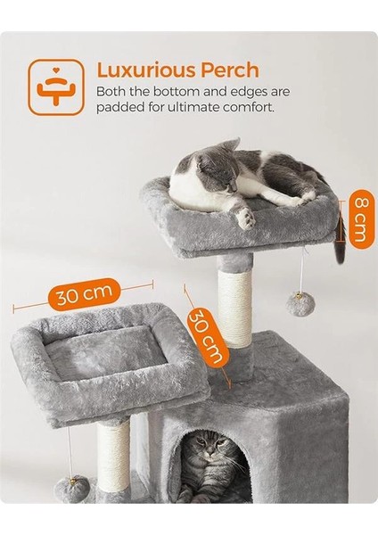 PCT141W01 Kedi Tırmalama Ağacı, Kedi Için, Yumuşak Pelüş, 115 Cm, Tamamen Sisal Sarılı fırsatları