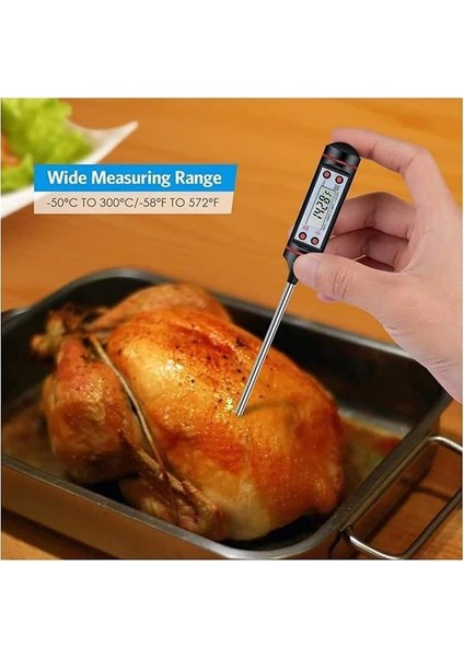 Mutfak Termometresi, Et Termometresi, °c/°f Düğmeleriyle Ekstra Uzun Okuma Performansı - Izgara