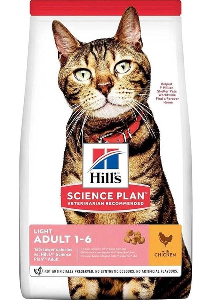 Hill's Scıence Plan Light Yetişkin Tavuklu Kedi Maması 1.5 kg