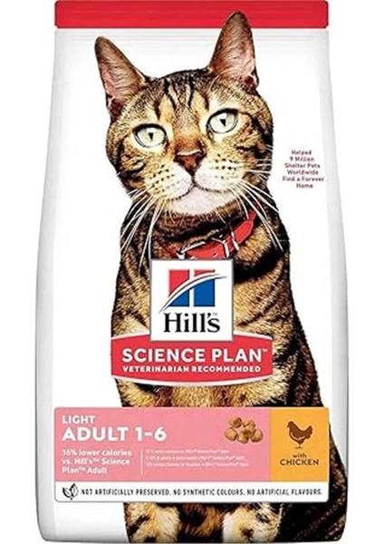 Hill's Scıence Plan Light Yetişkin Tavuklu Kedi Maması 1.5 kg