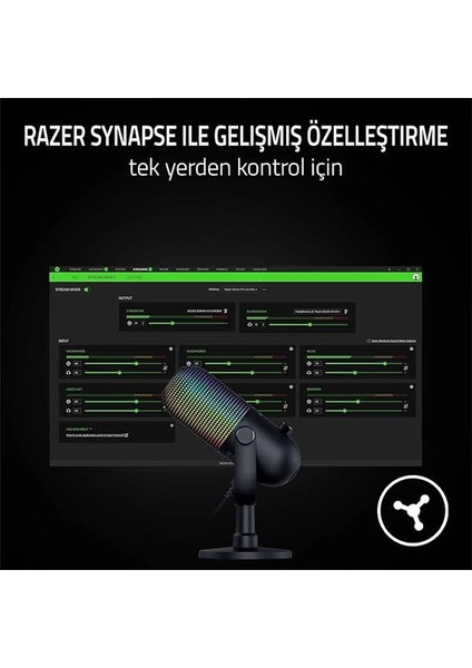 Seiren V3 Chroma - Dokunarak Sessize Alma Özellikli Rgb USB Mikrofon (Yayın ve Oyun Reaktif