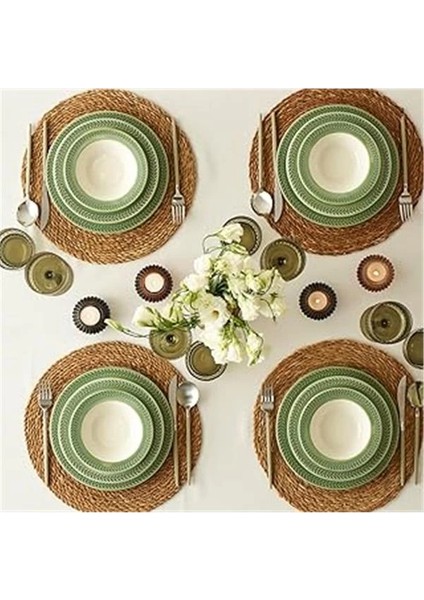 Maison Monica Stoneware 12 Parça 4 Kişilik Yemek Takımı Yeşil