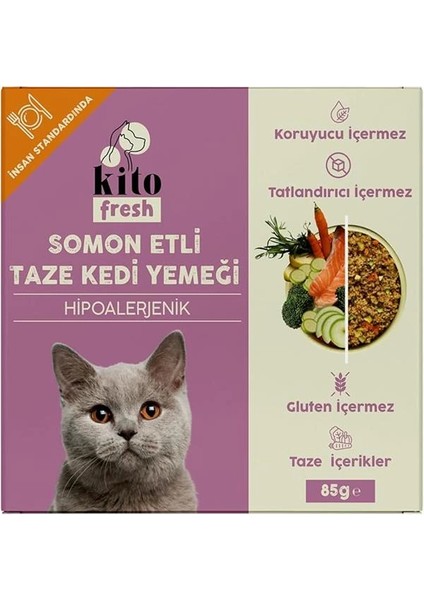 Fresh Somon Etli Taze Kedi Yemeği
