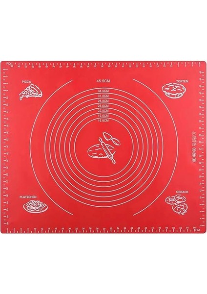 Hamur Açma Matı 50X40 cm ve 3'lü Plastik Kesme Kazıma Aparatı – Silikon Kaymaz Mat + Çok fırsatları