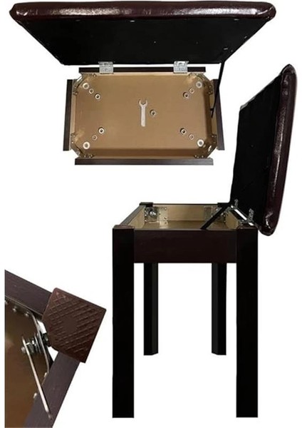 Midex TBX-144SR Üst Kalite Piyano Taburesi Gizli Bölmeli Kahve Renk (32X54X48) modelleri