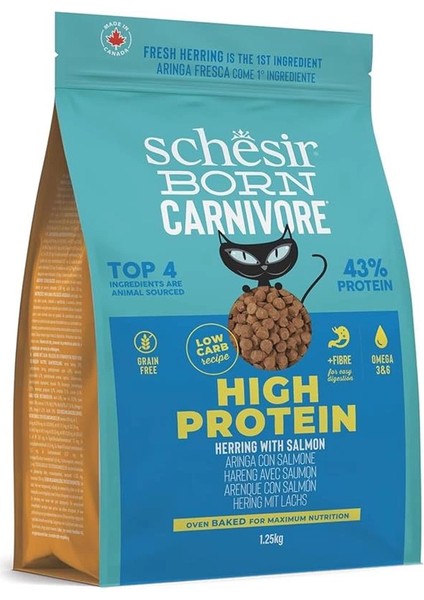 Born Carnivore Somonlu ve Ringa Balıklı Yetişkin Kedi Maması 1,25KG fiyatları