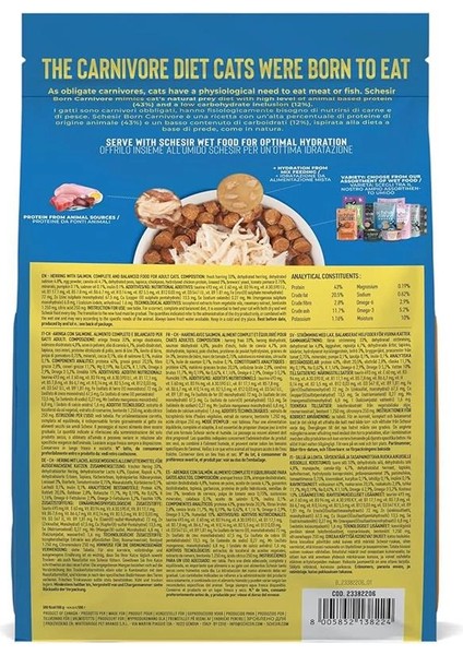 Born Carnivore Somonlu ve Ringa Balıklı Yetişkin Kedi Maması 1,25KG modelleri