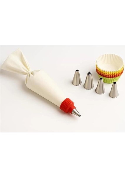 Vios Store Krema Sıkma Torbası Seti (9 Çelik Uç + 100'LÜ Renkli Muffin Kağıdı) – Pasta Süsleme ve fiyatları
