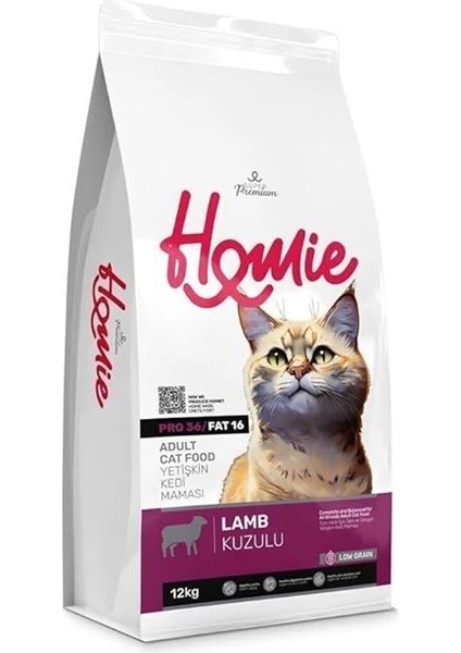 Düşük Tahıllı Kuzulu Yetişkin Kedi Maması 12 kg