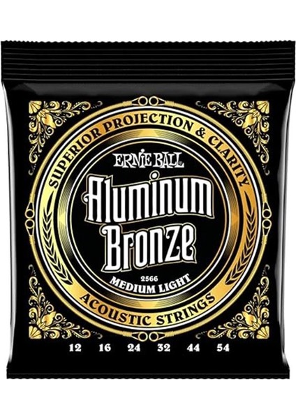 Orta Hafif Alüminyum Bronz Akustik Gitar Telleri, Ölçü 12-54 fırsatları