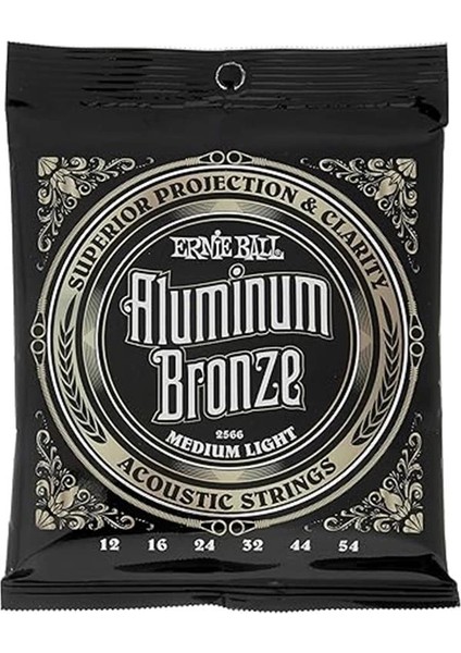 Orta Hafif Alüminyum Bronz Akustik Gitar Telleri, Ölçü 12-54