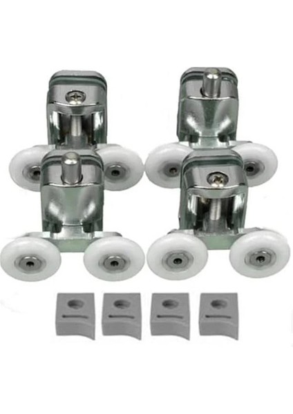 Metal Gövdeli Duşakabin Tekerlek Takımı 2 Alt 2 Üst Teker Rulmanı 24 mm