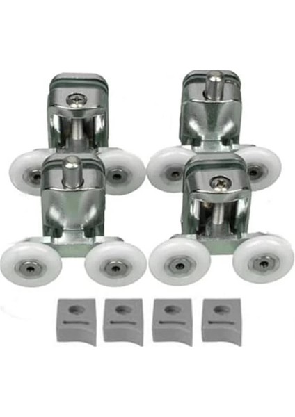 Metal Gövdeli Duşakabin Tekerlek Takımı 2 Alt 2 Üst Teker Rulmanı 24 mm