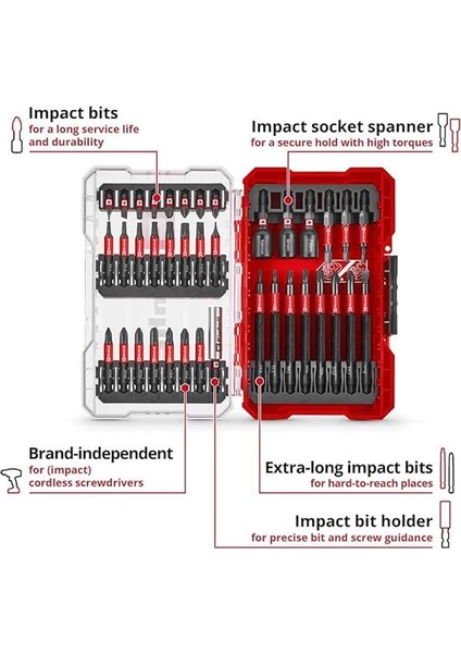 Orijinal M-Case 38-Parça Darbeye Dayanıklı Uç Seti (25 mm Uçlar, 50 mm Uçlar, 90 mm Uçlar fiyatları
