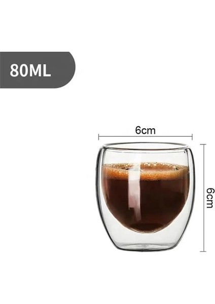 Çift Katmanlı 2'li Espresso Cam Bardak Seti 80 ml indirimleri
