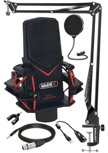 Gmx-1st Condenser Stüdyo Mikrofonu Pc ve Telefon (Stand ve Filtreli)