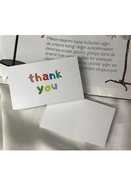 Renkli Thank You Kartı E Ticaret Hediye Kartı Müşteri Memnuniyeti Gift Card (20 Adet)