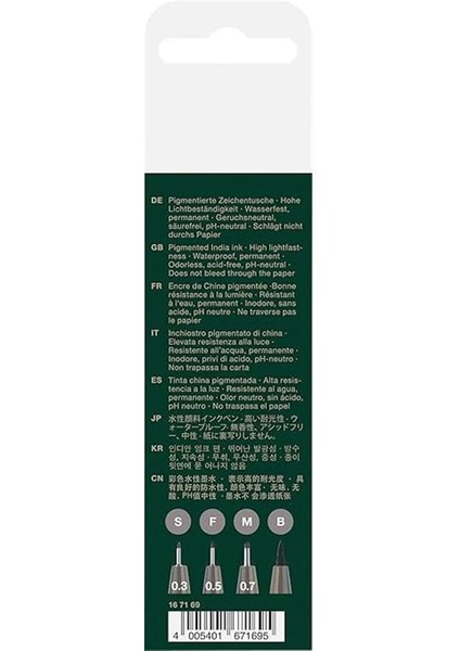 Faber-Castell Pitt Artist Pen Çizim Kalemi Seti, 4’lü (S, F, M, B Uç), Suya ve Solmaya Dayanıklı fiyatları
