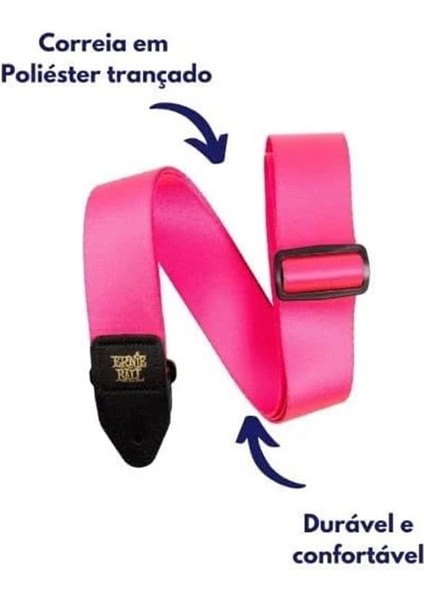 Ernie Ball Gitar Askısı, Yüksek Kalite, Neon Pembe modelleri