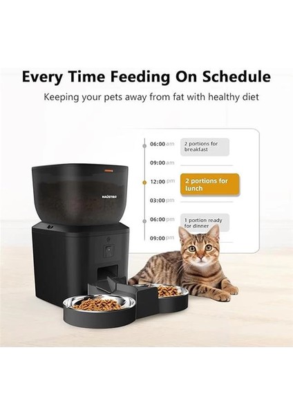 QQ025-DUAL Kameralı Akıllı Kedi Köpek Otomatik Mama Kabı, App Uzaktan Kontrol, Sesle fırsatları