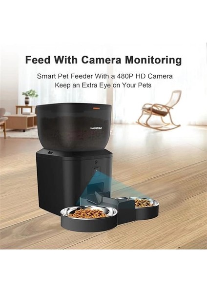 QQ025-DUAL Kameralı Akıllı Kedi Köpek Otomatik Mama Kabı, App Uzaktan Kontrol, Sesle indirimleri