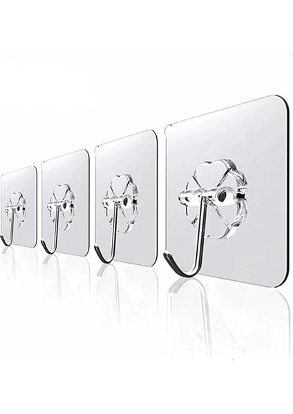 Askı Askılık 10 Adet Güçlü Şeffaf Duvar Askısı Askılığı Yapışkan Vantuz Kanca Mutfak Banyo