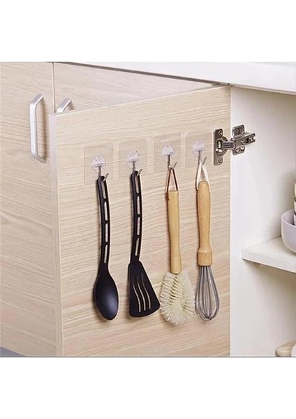 Askı Askılık 10 Adet Güçlü Şeffaf Duvar Askısı Askılığı Yapışkan Vantuz Kanca Mutfak Banyo fırsatları