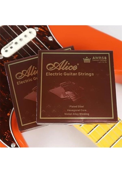 Alıce Kazanan Serisi AWR58SL(009-042) Süper Hafif Konser Dizeleri Elektro Gitar Dizeleri Seti 6 fırsatları