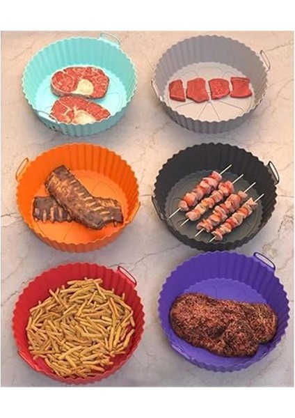 Güncelçarşı Airfryer Silikon Pişirme Kabı 20X5 cm Bpa Içermez Airfryer Pişirme Kağıdı, Yapışmaz