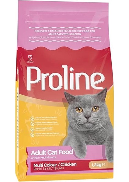 Renkli Taneli Tavuklu Yetişkin Kedi Maması 1.2 kg