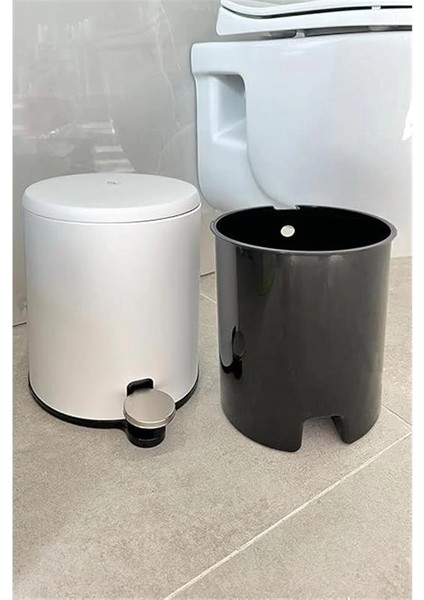 Cigo Pedallı Çöp Kovası 6lt Mat Beyaz Iç Kısım Siyah modelleri