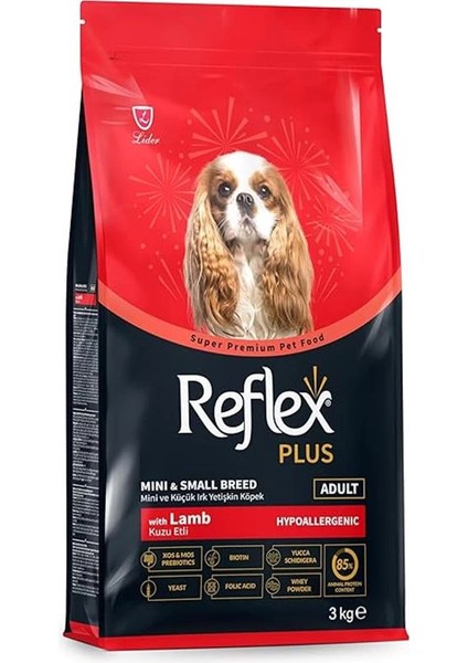 Plus Kuzu Etli Mini ve Küçük Irk Yetişkin Köpek Maması 3 kg