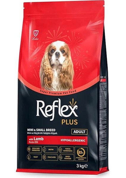 Plus Kuzu Etli Mini ve Küçük Irk Yetişkin Köpek Maması 3 kg modelleri