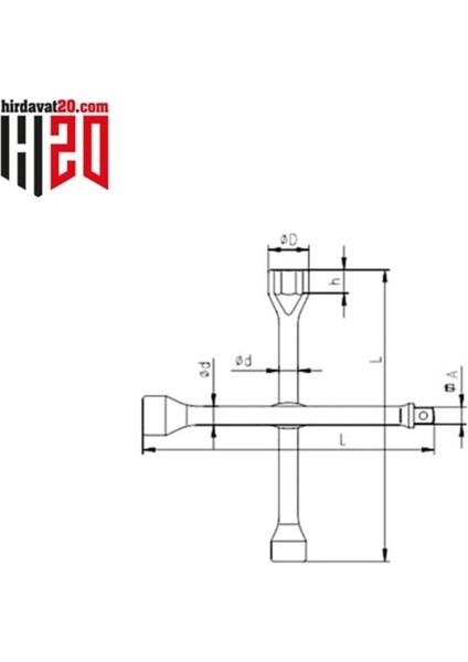 Izeltaş 1975091322 1/2 Adaptörlü Istavroz Bijon Anahtar, Krom, 17 x 19/22 x 1/2 modelleri