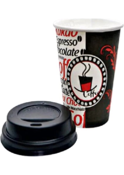Excodi Cup - [ Cup ] 8 Oz Kapaklı Karton Bardak - 250 ml - 100 Adet Kaliteli Otomat Bardağı modelleri