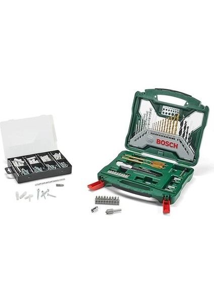 Profesyonel Aksesuar Seti X-Line 50TI Plus 173 Parçalı Sabitleme Seti (Metal, Taş, Ahşap