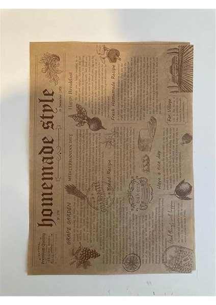 1 Kutuda 42 Adet Desenli Yağlı Sunum Kağıdı, Vintage Desen, Sunum Kağıdı, Retro Desenli Kağıt