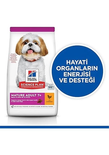 Hill's Scıence Plan +7 Yaşlı Küçük ve Mini Irk Tavuklu Köpek Maması 1.5 kg