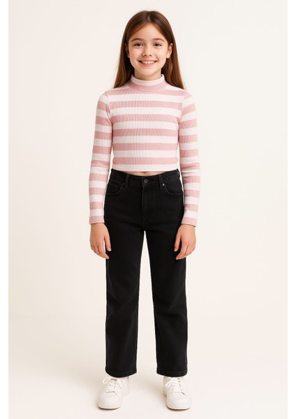 Pembe Çizgili Kız Çocuk Body