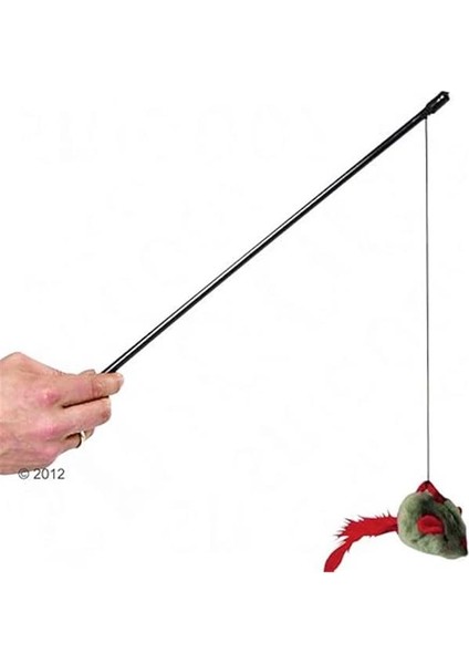 Peluş Hayvan Figürlü Sesli Kedi Oltası Oyuncağı - Eğlenceli ve Hareketli Peluş Kedi