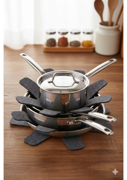 3 lü Tencere Tava Çizdirmez (Koruyucu) borcam tava organizeri modelleri