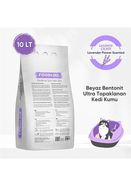 Lavanta Kokulu Ince Taneli Bentonit Topaklanan Kedi Kumu 10 Lt indirimleri