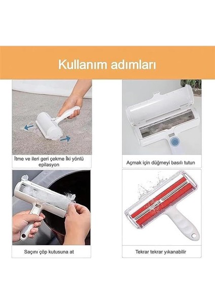 ® 3'lü Kedi Köpek Tüy Toplama Seti Tiftik Toplayıcı Yıkanabilir Tüy Rulosu Hazneli Tüy Toplama indirimleri
