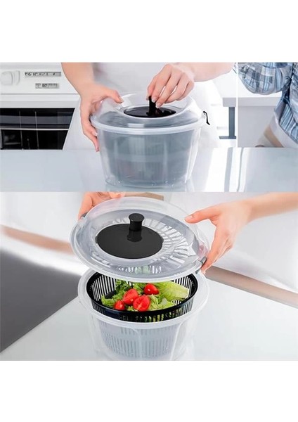 Porsima G-25 Gondol Vega Pratik Salata Kurutucu - Meyve Sebze Yeşillik Yıkama Kurutma Kabı Siyah