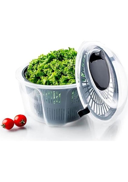 Porsima G-25 Gondol Vega Pratik Salata Kurutucu - Meyve Sebze Yeşillik Yıkama Kurutma Kabı Siyah